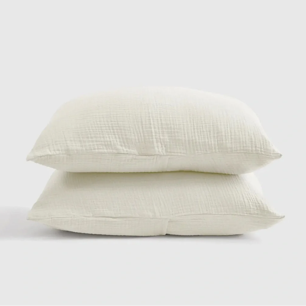 NWT Quince Organic Airy Gauze Queen Sham Set of 2 in Undyed